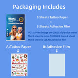 1 x RAW Customer Returns Tattoo foil for printing, temporary tattoo paper A4X5 sheet transparent tattoo transfer foil, children s tattoo transfer paper DIY temporary tattoo foil for laser printer inkjet printer - RRP €14.11