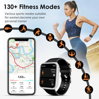 1 x RAW Customer Returns Smartwatch for women with phone function, 1.75 AMOLED touchscreen fitness watch, multi-training modes, IP68 waterproof fitness tracker with sleep monitor for iOS Android black band silver watch  - RRP €32.99