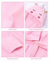 1 x RAW Customer Returns WYTbaby Children s Bathrobes with Hood Boys Girls Pajamas for Infants 6-8 Years, Pink - RRP €29.99