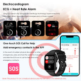 1 x RAW Customer Returns Marsyu Smartwatch Men Women ECG HRV 1.96 Fitness Watch with Phone Function 24H Blood Fat Uric Acid Body Fat Heart Rate Body Temperature Blood Pressure Measurement SOS Emergency Call Health Watch for Android iOS - RRP €56.46