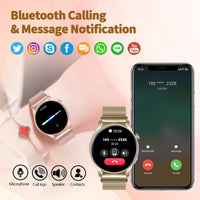 1 x RAW Customer Returns SZHELEJIAM Smartwatch Women Phone Function, 1.43 Amoled Always-On Display, Wrist Watch with Heart Rate Monitor SpO2 Sleep Monitor Heart Rate Monitor Fitness Tracker for iOS Android Gold - RRP €49.99