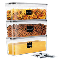 1 x RAW Customer Returns HRUISE Pasta Storage Containers Set of 3, 2.3 Liter Rectangular Spaghetti Long Noodle Storage Box with Airtight Lid, BPA Free Plastic Kitchen Food Storage Containers for Pasta Oatmeal - RRP €23.18