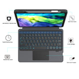 1 x RAW Customer Returns ROOFEI iPad Air 11 inch M2 2024 iPad Pro 11 inch 4 3 2 1st generation iPad Air 5 4 10.9 inch case with keyboard Removable touchpad keyboard with 7 color lighting - QWERTZ layout - RRP €69.98