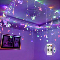 1 x RAW Customer Returns Linghuang 4.5M 120 LEDs USB Fairy Lights 8 Modes Butterfly Twinkle Lights Curtain Lights with Remote Control for Bedroom Patio Party Wedding Holiday Christmas Decoration Multi-Colored  - RRP €21.38