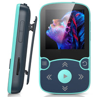 1 x RAW Customer Returns AGPTEK MP3 Player Bluetooth 5.3 Sport 32GB with 1.5 inch TFT color screen, mini music player with clip, supports up to 128GB SD card, with independent volume button, FM radio, pedometer, blue - RRP €37.99