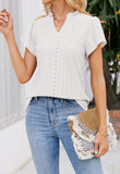 1 x RAW Customer Returns T1FE 1SFE Blouse Women Summer Elegant Ruffles Embroidery Airy Long Shirt White M - RRP €18.14