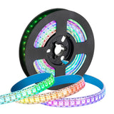 1 x RAW Customer Returns SEZO WS2812B ECO LED Strip 1M 144LEDs DC5V Individually Addressable Individual SMD5050 144 Pixels Dream Color Programmable LED Light Strip Flexible IP65 Waterproof White PCB WS2812E  - RRP €21.17