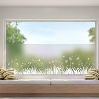 3 x RAW Customer Returns dktie Window Film Opaque Privacy Film Window Frosted Glass Film Grass, Dandelion Static Stickers without Adhesive Reusable Suitable for Living Room, Bedroom, Kitchen 44.5x200cm - RRP €42.63