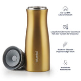 1 x RAW Customer Returns Blumtal thermal mug 380 ml - coffee mug to go made of stainless steel - leak-proof insulated mug cold hot - mug with 360 drinking opening - thermos mug with quick-press closure - coffee mug - yellow - RRP €15.12