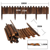 1 x RAW Customer Returns JonesHouseDeco Burnt Wood Garden Fence, Total Height 35cm, Height 120cm, for Lawn and Flower Bed Edging, Flexible Decorative Fence K650A01 - RRP €26.99