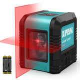 1 x RAW Customer Returns Cross line laser, Kiprim LV1R self-leveling line laser 15M 0.2 mm m, 360 switchable vertical horizontal red laser IP54 dust water protection incl. 2 AA batteries protective bag - RRP €27.99