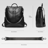 1 x RAW Customer Returns molshine Soft Leather Backpack Women, Handbags Shoulder Bag Daypack 3 in 1, Waterproof Daypack for Women Girls for Travel Work HB039 Black  - RRP €37.3