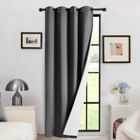 1 x RAW Customer Returns Deconovo Curtain Winter Thick Curtain with Eyelets Curtain Heat Insulating Door Double Layer Window Curtain Curtains against Cold Thermo Door Curtain Windproof, 214 x 132 Height x Width , Dark Grey, 1 Piece - RRP €32.49