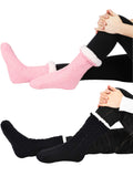 5 x Brand New Boao 2 Pairs Women Warm Slipper Socks Christmas Fuzzy Socks Fleece Lined Non-Slip Slipper Socks Black and Pink  - RRP €90.6