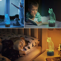 1 x RAW Customer Returns CooPark Cat Lamp Gifts, Meow 3D Illusion Optical Desk Night Light with 16 Colors Changing Remote Control Dimmable, Christmas Birthday Home Bedroom Decor for Kids Boy - RRP €19.99