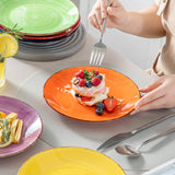 1 x RAW Customer Returns vancasso BONITA dinner plate stoneware, dinner plate set 6 people, 21.5 cm plate set, tableware for dishwasher and microwave, pasta plate, breakfast plate, cake plate, warm color - RRP €36.99