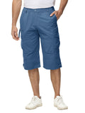 1 x RAW Customer Returns TACVASEN Men s Cargo Shorts Cotton 3 4 Cargo Bermuda Shorts Outdoor Casual Shorts Leisure Shorts with Pockets 36, Blue  - RRP €39.31