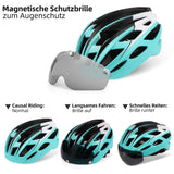 1 x RAW Customer Returns Shinmax Bicycle Helmet Men Women Bicycle Helmet with Visor Magnetic Removable Goggles Bicycle Helmets with Light Adult Cycling Helmet City Helmet Adjustable Breathable Safety Protection MTB Helmet - RRP €45.98