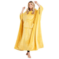 3 x RAW Customer Returns CityComfort Oversized Hoodie Blanket with Sleeves Blanket Hoodie Blanket Oversized Mustard  - RRP €75.6