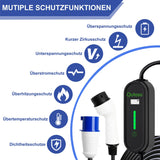 1 x RAW Customer Returns Qutoso EV Charging Cable, 32A Type 2, 7KW Single Phase Electric Vehicle Charging Cable, Plug-in EV Charging Station, Portable 7 Meter Cable for Electric Car, Adjustable Current, IEC 62196-2, CE, FCC - RRP €169.18