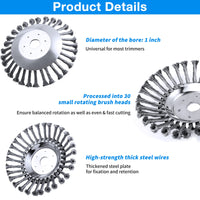 1 x RAW Customer Returns Umelee Brush Cutter Brush, Universal Trimmer Head, Steel Wire Cone Brush Cutter for Cleaning Weeds, Moss and Brambles, Rust Removal 8 Inch  - RRP €18.7