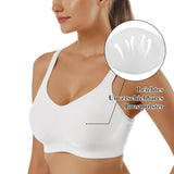 1 x RAW Customer Returns Vertvie Women s 1 2 3 Pack Sports Bra Solid Color Without Underwire Bustier Classic Comfortable Stretch Bra Medium Support Padded Feel-Good Bra 2 Pack White, 3XL  - RRP €30.24