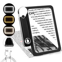 1 x RAW Customer Returns NZQXJXZ Magnifying Glass with Light, Reading Magnifier with Light for Seniors Large,  with 48 Ultra-Bright Lights and 3 Color Light Modes, Folding Handheld Magnifier, Ideal for Reading, Books, Work, Poor Vision - RRP €18.99