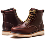 1 x RAW Customer Returns SL-Saint Handcrafted Waterproof Soft Moc Toe Goodyear-welted Boots Classic Full Grain Leather Brown, Adult, Men, 40, Numeric, EU Shoe Size System, M  - RRP €121.25