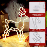 2 x RAW Customer Returns CMYK Small Christmas Decoration Reindeer Illuminated, 82 LED Reindeer Decoration, Christmas Lights Indoor Battery Operated with Timer, Illuminated Reindeer Christmas Decoration Gifts for Indoor Decoration, Warm White - RRP €34.28