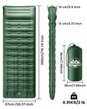 1 x RAW Customer Returns VUENICEE Self-Inflating Sleeping Mat, 12CM Thickened Camping Air Mattress with Foot Press Pump, Waterproof Ultralight Camping Mattress for Hiking, Camping, Desert, Beach etc. Xinjun Green - RRP €29.14