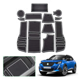 1 x RAW Customer Returns GAFAT Peugeot 2008 e-2008 Restyling 2020-2024 2025 anti-slip mats, car center console rubber mats, cup holder mat, storage box non-slip mat, door seam non-slip mats white  - RRP €26.3