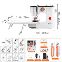 1 x RAW Customer Returns LetCart FLSM-519 Sewing Machine, Electric Sewing Machine for Beginners and Children, 12 Stitch Programs, Free Arm, Sewing Light Electric Foot Control EU Plug Sewing Machine Sewing Accessories  - RRP €101.89