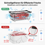 1 x RAW Customer Returns iSPECLE Freezer Organizer Containers Pack of 5 Freezer Baskets for 198L Chest Freezers Sort Frozen Meat, Save Space, Stackable Wire Baskets with Handles Easy to Reach, Black - RRP €60.4