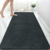 1 x RAW Customer Returns Rururug Bathroom Mat Soft Microfiber Bath Mat, Bathroom Rug Large Bath Carpet 150x60cm, Non-Slip Washable Bath Mat, Gray - RRP €30.52