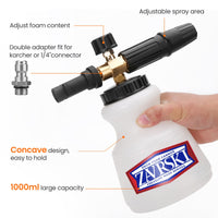 1 x RAW Customer Returns Zavrski foam cannon foam lance for K rcher K2 K3 K4 K5 K6 K7 high pressure cleaner foam sprayer foam gun car wash with 1 4 inch quick coupling 1L snow foam lance adjustable foam nozzle - RRP €26.98