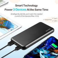 1 x RAW Customer Returns ENEGON Power Bank 10000mAh 2 Pezzi ,Batteria Caricatore Portatile con 4 in 1 USB-C Ingressi e Uscite 5V 2.1A, Mini Powerbank per Apple iPhone 14 13 12 11,iPad,AirPods Pro, Xiaomi,Huawei,Samsung Nero  - RRP €25.99