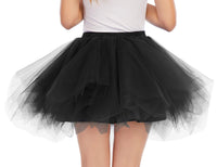 1 x Brand New Meetjen Tutu Skirt Tulle Ballet Petticoat Various Colors Carnival 50s Petticoat Tutu Mini Dress Black L - RRP €22.8