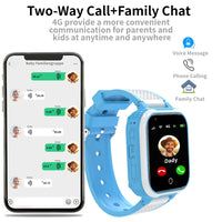 1 x RAW Customer Returns Kesasohe 4G Smartwatch Children with GPS and Phone, HD Video Call Family Chat SOS IP68 Game Camera Alarm Clock Stopwatch Class Mode, Children s Watch for Gungen Girls, Blue-4G - RRP €69.79