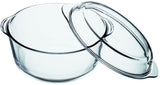 1 x RAW Customer Returns Pasabahce 3.15 L Round Glass Gratin Dish with Lid Casserole Bowl Shell Glass Bowl - RRP €25.2