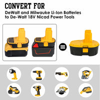 1 x RAW Customer Returns EID Battery Adapter DM18D DCA1820 with USB for Dewalt 20V 18V for Milwaukee M18 18V Lithium Battery DCB204 DCB206 Convert for Dewalt 18V 20V NiCad NiMh Battery Tools DC9096 DW9096 - RRP €22.99