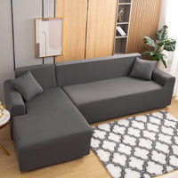 1 x RAW Customer Returns MINGPINHUIUS L-shaped sofa cover, 2-piece 3-seater stretch sofa cover with 2 cushion covers, suitable for corner sofa, L-shaped sofa - RRP €59.99