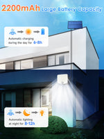 1 x RAW Customer Returns COOLNIGHT solar lights for outdoors with motion detector, 222LED remote controls solar spotlight for outdoors, 2200mAh solar spotlight outdoor IP65 solar lamp outdoor for garage, garden, yard, steps, front doors - RRP €17.46