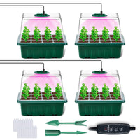 1 x RAW Customer Returns YAUNGEL indoor greenhouse propagation box with plant lamp, 4 pieces mini greenhouse propagation set with timing controller, adjustable brightness, thick greenhouse, small with raised lid - RRP €21.17