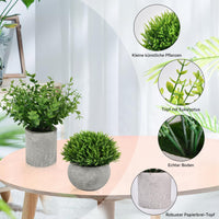 1 x Brand New Pack of 4 artificial plants in pots, small artificial eucalyptus plant, artificial plastic plants like real ones, mini fake plants for bathroom, living room, windowsill, desk, interior decoration - RRP €24.99