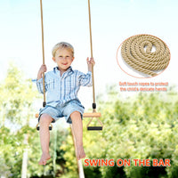 1 x RAW Customer Returns Trapeze Swing, Children s Wooden Multifunctional Adjustable Swing with Soft Sponge Handle Indoor Outdoor Children s Trapeze Swing up to 100 kg 42cm  - RRP €28.73