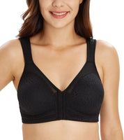 1 x RAW Customer Returns Lemorosy Non-Padded Underwire Minimizer Bra with Front and Back Support Black, 85E  - RRP €24.0