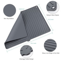 1 x RAW Customer Returns IYYI Silicone Drying Mat Large Eco Friendly Heat Resistant Dishwasher Safe Coaster 60x38.6cm Large Size Black  - RRP €22.07