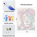 1 x RAW Customer Returns KAYLJIE Painting by Numbers Adults, Paint by Numbers Painting by Numbers Animals Children Lion Beginner, DIY Hand Painted Oil Painting Canvas Kits for Home Decoration, Lion No Frame 40x50cm  - RRP €15.62