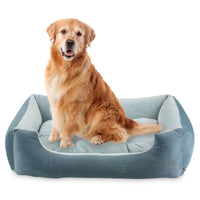 1 x Brand New Bibykivn Dog Bed, Dog Bed Dog Cushion, Dog Bed with Removable Bottom Cushion, Raised Edges for Small, Medium and Large Dogs 50 33cm, Mist Blue  - RRP €22.18