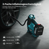 1 x RAW Customer Returns KIESBOHR Portable Air Compressor Compatible with Makita 18V Battery, 160PSI Battery Compressors with Autostop, LED, Valve Kit for Cars, Bicycles and Balls Battery Not Included  - RRP €52.98